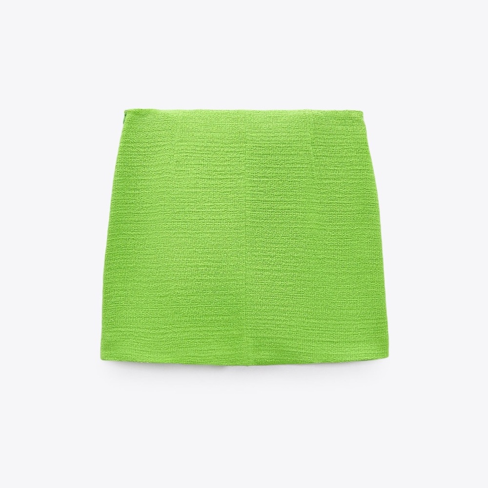 Zara Textured Button Mini Skirt - Picture 4 of 11